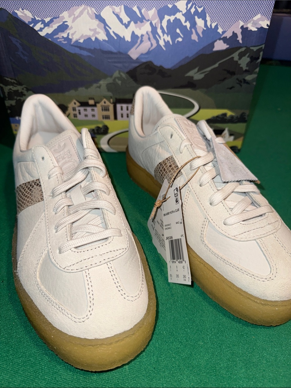 Adidas Men’s White Sneakers with Gum Sole
